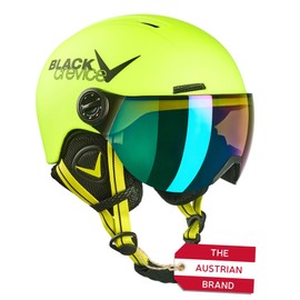 Black Crevice Leogang Children's Visor Helmet, Neon Yellow, 48-52 cm
