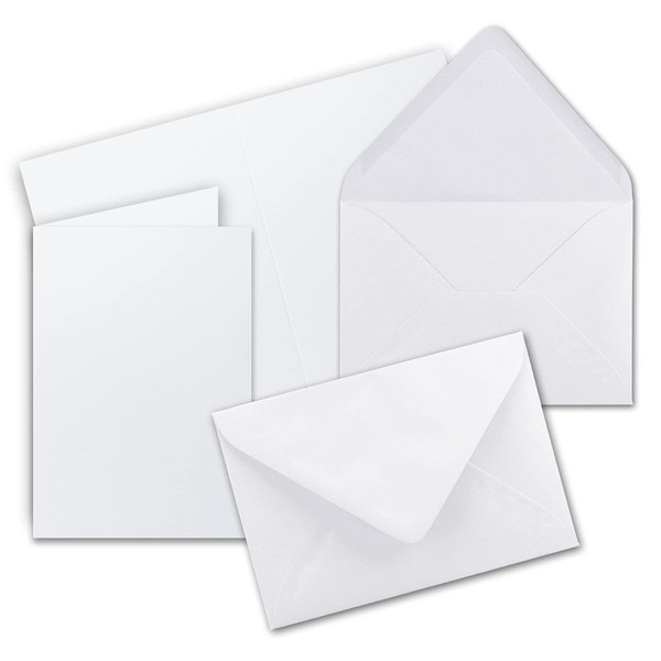 FarbenFroh DIN B6 Folding Card Set with Envelopes Brilliant White