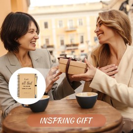 Jesiah 2Pcs Leaving Gifts for Colleagues Teacher, Thank You Gift for Women Men Appreciation Inspirational Kraft Notebook with Ballpoint Set Positive Gifts for Friends Volunteers Employees (Let all)