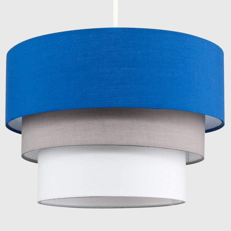 MiniSun | Round Modern 3 Tier Fabric Ceiling Pendant Light