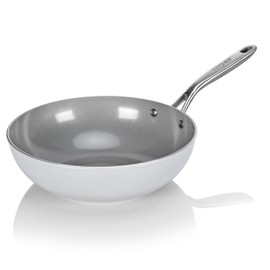 TECHEF - CeraTerra 12" Ceramic Nonstick Wok/Stir-Fry Pan, (PTFE and PFOA Free Ceramic Exterior & Interior), Made in Korea (12-in)