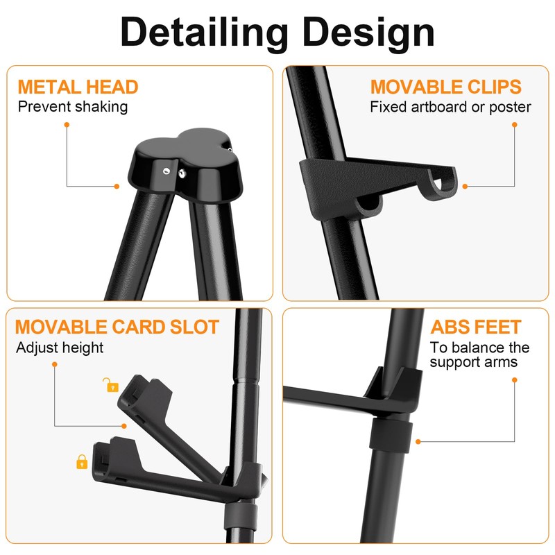Nicpro Folding Easels for Display, 3 Pack 63 Inch Metal