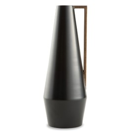 Signature Design by Ashley Pouderbell Small Contemporary Metal Vase, Black & Gold