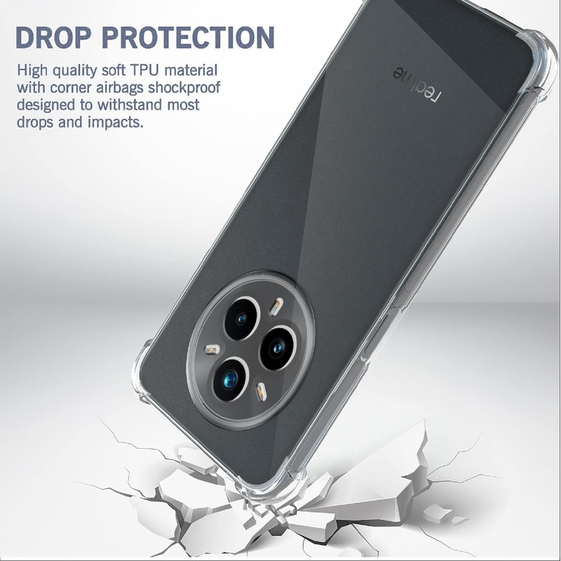 GIOPUEY Clear Case Compatible with Realme 14 Pro, Ultra Thin