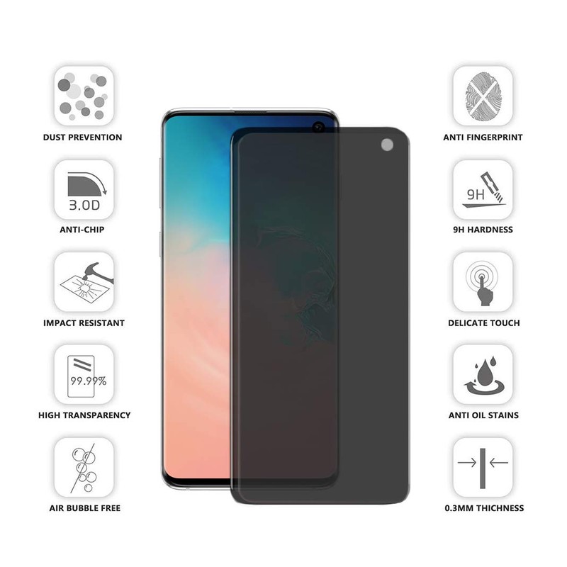 Omio [2 Pack] for Galaxy S10E Privacy Screen Protector Tempered