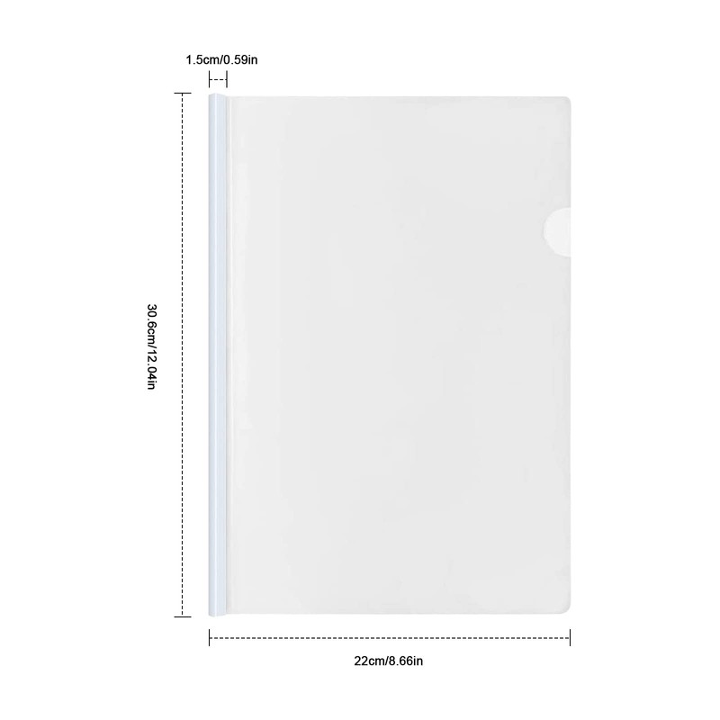 10 Pcs Clear A4 Slide Binder Folders, Sliding Bar Report