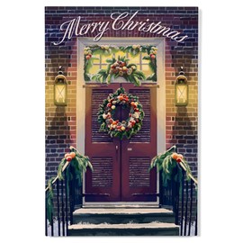 Lantern Press 12x18 Inch Premium Wood Sign, Ready to Hang Wall Decor, Christmas Door, Merry Christmas