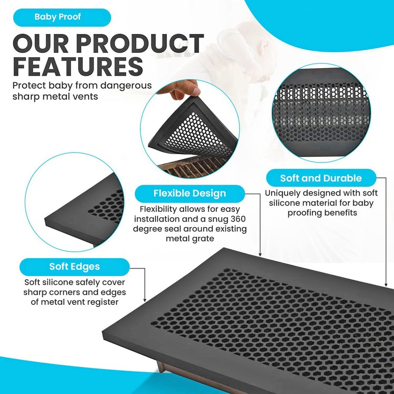 2Pcs Baby Proof Vent Cover Child Proof Safe Soft Silicone