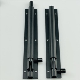 2 Pcs Shed Door Locks Heavy Duty Black Door Bolt Barrel Sliding Latch Lock Durable Slide Bolt with Screws for Shed Doors Gates and Outhouse Doors，Black (6 inch（150mm）)