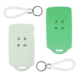 Pack of 2 Car Key Case Blue Compatible with Renault 4-Button Smartkey Car Key, White