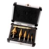 5Pcs Step Drill Bit HSS Ti Coated Triangular Shank Power