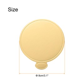 uxcell 200pcs Mini Cake Boards, Mousse Cake Cardboards Round Cake Bases Plates Cupcake Dessert Displays Base Tray for Cupcakes, Cakes, Dessert Base - Grease Proof (Gold)
