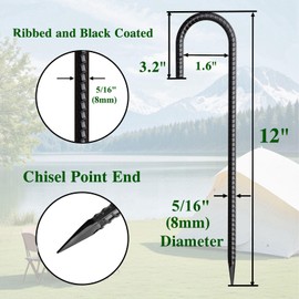 MSWY Rebar Stakes 12 Inch J Hook Ground Stakes Heavy Duty 30 Pack Chain Link Fence Stakes Galvanized Anchors Metal Tent Stakes for Wire Fencing Concrete Forming Trampolines Camping Canopies Shed Swing