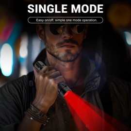 ULTRAFIRE Red Hunting Flashlight, 620-630 nm Red LED Flashlight, Single Mode 218 Yards Red Light for Fishing Hunting Astronomy Aviation Astrophotography, CR1