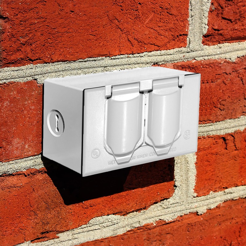 Sigma Engineered Solutions 14245WH 1-Gang Horizontal Duplex Weatherproof Cover, White