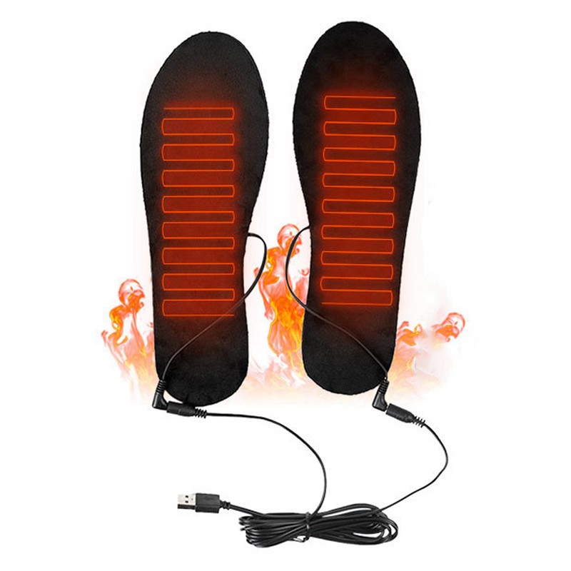 2Pcs Heated Insoles L Size USB Plug in Washable Foot