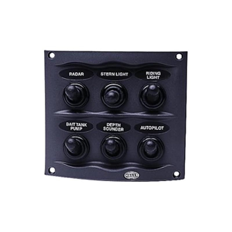 HELLA H73070041 Gray 2-Row 6-Way Compact Switch Panel, Multi, 2.17"