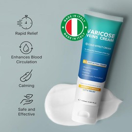 Varicose Veins Cream, Varicose Veins for Legs Made in Italy, Spider Vein for Legs, Natural Soothing Leg Varicose & Spider Veins Cream - 5.07 Fl Oz - Specification: 1 Pack