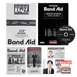 DAY6 - 9th Mini Album [Band Aid] (Standard Ver. - ROCK BAND Ver.) Photobook + Band + CD-R + Lyric Paper + Sticker Pack + Original Ticket + Photocard + Message Card + Pass Card + 4 Extra Photocards