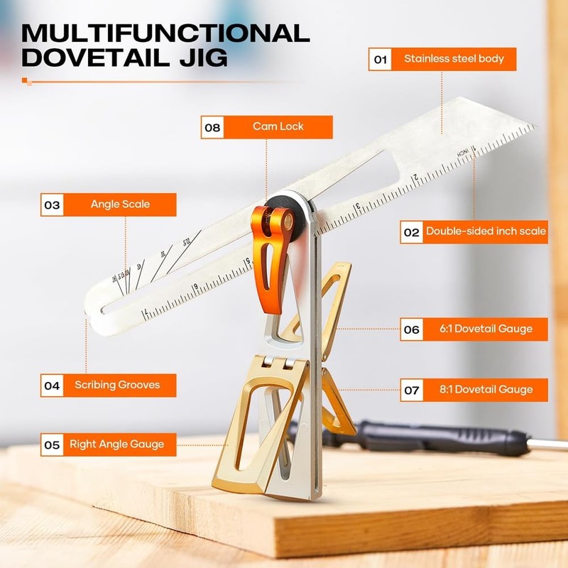 Stainless Steel Dovetail Clamps, Precise 1:6 and 1:8 Slopes for