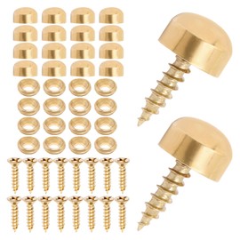 BENLIUDH Mirror Screw 16 Pack, Pure Brass Self-Tapping Screws with Decorative Caps Cover (Brass,9mm)