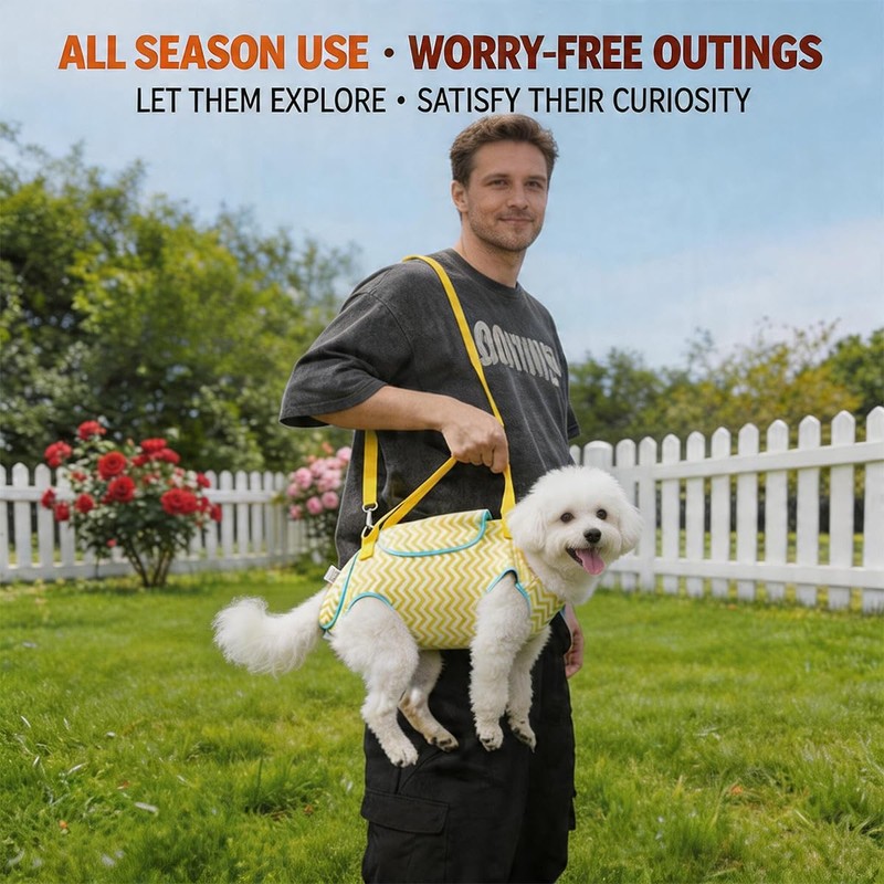 FORGEMATE Adjustable Dog Carrier Sling, Soft Wearable Backpack for Walking