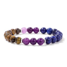 EQLEF Naturstein Armband Damen, Naturstein Armband Tiger Eye Armbands für Frauen und Mädchen (Anreizig)