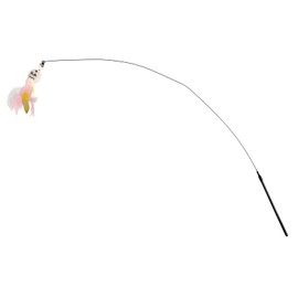 Lily and Prim's Cat Pet Toy Steel Wire Chaser Wand Teaser with Bell, and Fish with Feathers