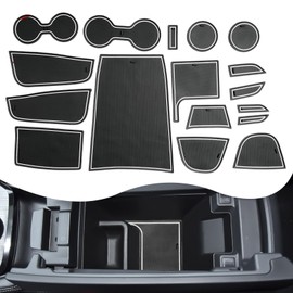 YEE PIN X-Trail T33 Rubber Mats Compatible with Nissan X-Trail T33 xTrail T33 2022 2023 2024 5 Seat Mats xtrail Non-Slip for Centre Console Storage Box Interior (White)