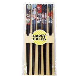 Happy Sales Fortune Cat Maneki Neko Black #7162 Wood Chopsticks