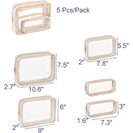 5-Count Diaper Bag Organizer Pouch Set Clear Waterproof s Toiletry Storage Set Travel Packing Clutch Cube Bags for