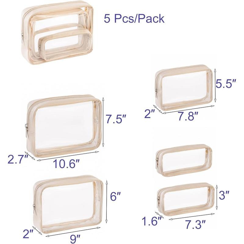 5-Count Diaper Bag Organizer Pouch Set Clear Waterproof s Toiletry