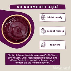 bioKontor Organic Acai Powder 100 g - Acai Berries Freeze Dried as Powder - Fine Ground Powder - Acai Berry Powder for Smoothies, Bowls & Drinks - Natural Vegan - German Hand Filling