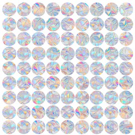 81 Pieces Circle Window Decals for Bird Strikes - Anti-Collision Window Decals to Save Birds from Window Collisions,Non Adhesive Reusable Vinyl Rainbow Window Stickers