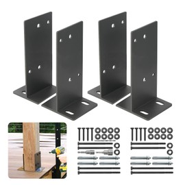 4/6 Inch Universal Post Base Fence Post Anchor Bracket, Stainless Steel Anchor Base for Concrete Ground Heavy Duty Decking Post Base for Deck Railings, Fences, Mailboxes