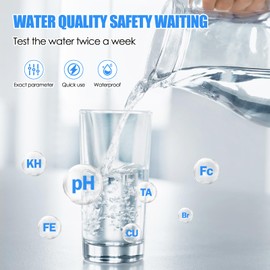 50 PCS Water Test Strips, Pool Test Strips, 16-in-1 Spa and Hot Tub Test Strips for Ph, Manganese, Nitrate, Iron, Nitrite, Copper, Iron Hardness