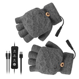 Sonhomay USB Heated Gloves Mitten Unisex Womens& Mens Winter Hands Warm Laptop Gloves Full& Half Heated Fingerless Gloves Hand Warmers for Laptop Gaming Typing Office
