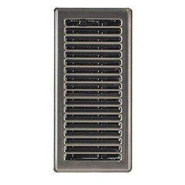 Hartford Ventilation Floor Register 4” x 10” - Contemporary Steel Vent Cover for Home - Heavy Duty Modern Metal Design with Scratch Resistant Finish - Smooth Glide Damper (1, Brushed Nickel)
