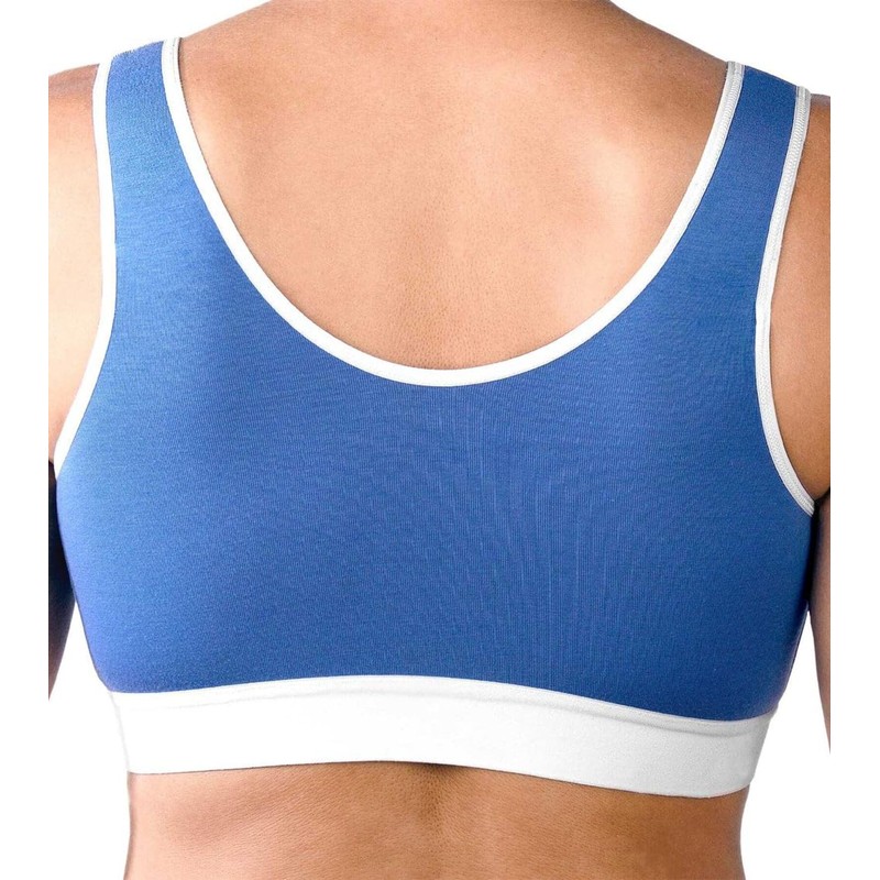 Fresh Comfort Easy Open Front Close Bra, Blue, Small
