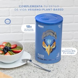 BIRDMAN Peacock Protena Vegana Todo en Uno  11 Vitaminas  Omega 3  Fibra  Enzimas Digestivas  Adaptgenos  MCT Oil  Superalimentos  Zinc  Sin Gluten...