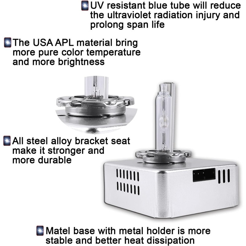 Sinoparcel D5S Xenon HID Headlight Bulb, Ballast Integrated 6000K 35W