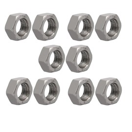 sourcingmap 10pcs M16 x 1.5mm Pitch Metric Fine Thread Carbon Steel Left Hand Hex Nuts