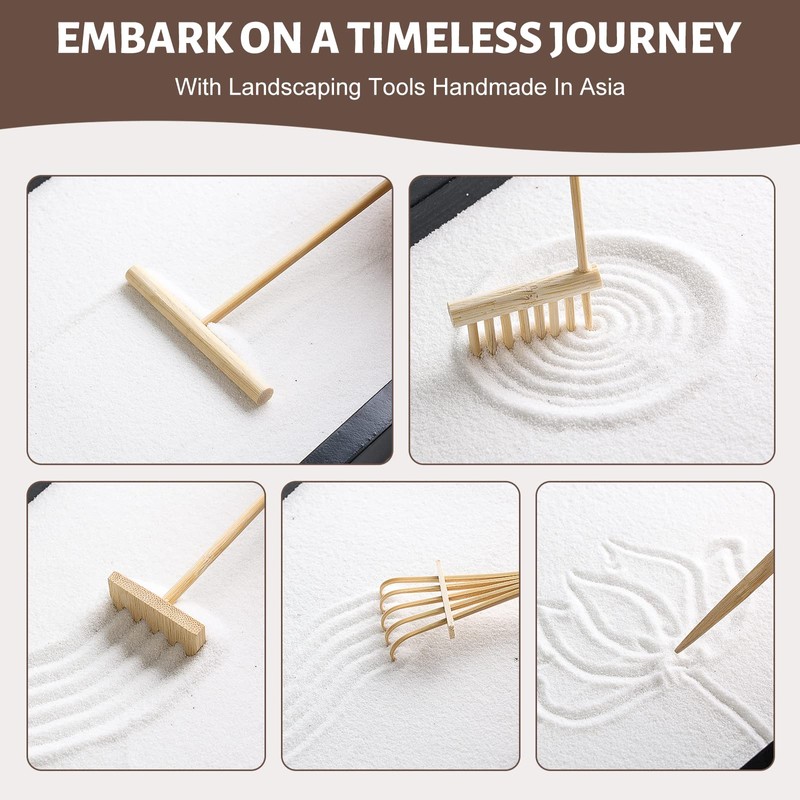 Zen Garden Kit for Desk Decor - Premium Beautiful Japanese