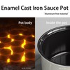 Enamel Cast Iron Sauce Pot with Lid, 2.1 Qt Milk