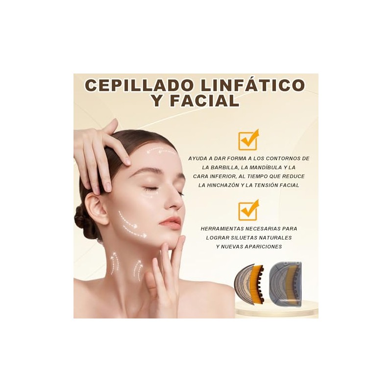 2PCS Cepillos Faciales Para Drenaje Linfático, cepillo de masaje linfático,