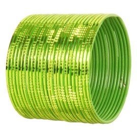 Touchstone New Indian Bollywood Choice Handcrafted Exemplary Peeled Deep Ditch Surface Vintage Textured Parrot Color Exotic Designer Jewelry Bangle Bracelets Set of 24. for Women.