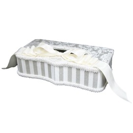 Jennifer Taylor 32795TB Ribbon Cartenage Haruno Gray Tissue Box
