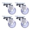 4 Pcs Swivel Caster Heavy Duty Stainless Steel Transparent PU
