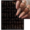IDDFEVE Gold Geometry Nail Art Stickers - Minimalism Line Self-Adhesive