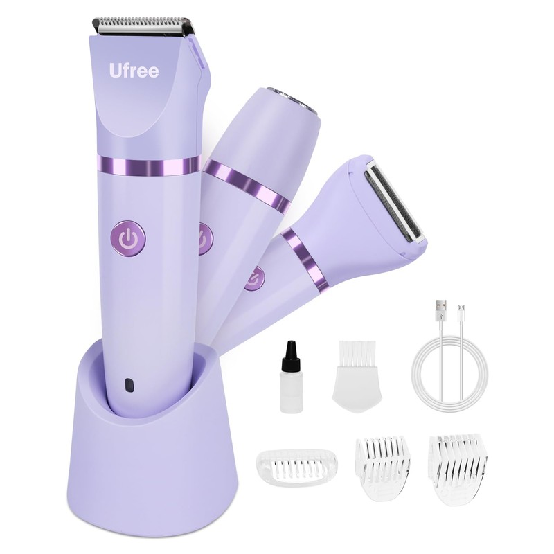 Ufree Bikini Trimmer Electric Razors for Women, Rechargeable Pubic Body